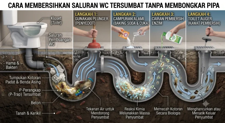 Cara Membersihkan Saluran WC Tanpa Membongkar Pipa